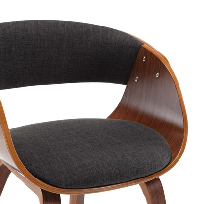 Eetkamerstoel – Eettafelstoel – Keukenstoel – Stoel – Kuipstoel – Set van 6 – Massief Houten Frame – Zachte Grijze Stof