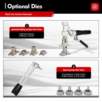 Vloerverwarmingsgereedschap – Hydraulische Persset – Buizensnijder – Uitzetplegers – Installatiegereedschap – Aluminiumlegering – Zonder Elektriciteit – Draagbare Koffer