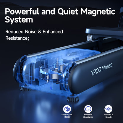 Roeitrainer – Roeimachine – Roeiapparaat – Fitnessmachine – Trainingsapparaat – Magnetische Weerstand – 16 Weerstandsniveaus – Inklapbaar Aluminium – Ergonomisch Zadel & Verstelbare Pedalen