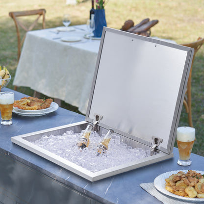Inbouw IJskeiler – IJsbox – Koelbak – IJscontainer – Ijskoeler – 82,6 Liter Capaciteit – Roestvrij Staal Met Dubbele Isolatie
