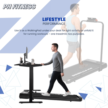 Loopband – Walking Pad – Wandelband – Hardloopband – Treadmill – Inklapbaar Design – 1,3 PK Motor 1-8 km/u – Max. 120 kg Met Bluetooth & LCD Display