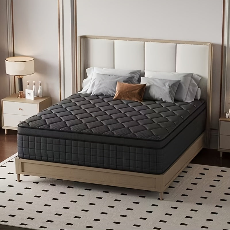 Queen Size Independent Pocket Spring Mattress | Memory Foam, Ergonomic Design, Medium Firmness, Luxurious Soft Comfort, Gray Wedding Mattress