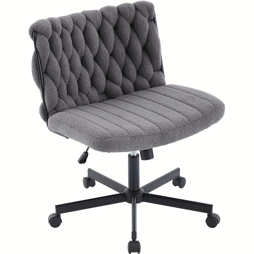 Bureaustoel – Ergonomische Stoel – Kantoorstoel – Draaistoel – Bureaustoelen Voor Volwassenen – Extra Breed Zitvlak – Verstelbare Hoogte Met 360° Draaibare Wielen – Stevig Metalen Frame – Grijs