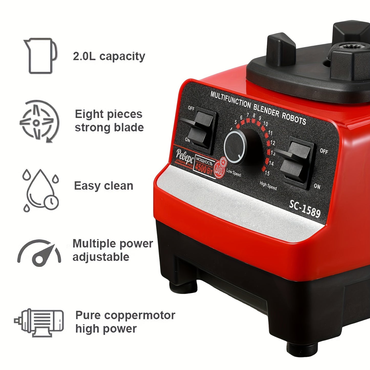 Blender – Smoothie Maker – Powerblender – Professionele Blender – To Go – 2000W Motor – Roestvrijstalen Messen