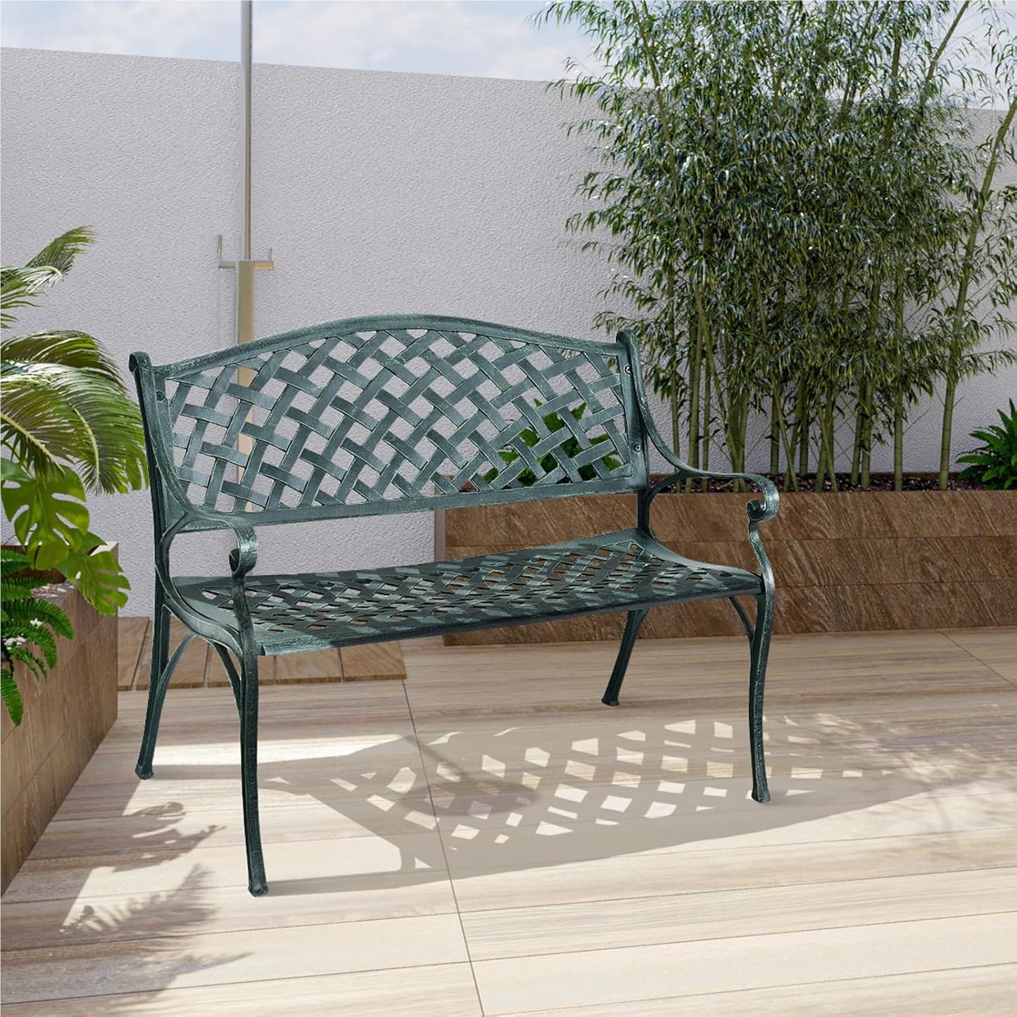 Tuinbank – Buitenbank – Parkbank – Zitelement – Aluminium Bank – Weerbestendig – Ruimte voor 2 Personen – Ergonomisch Design