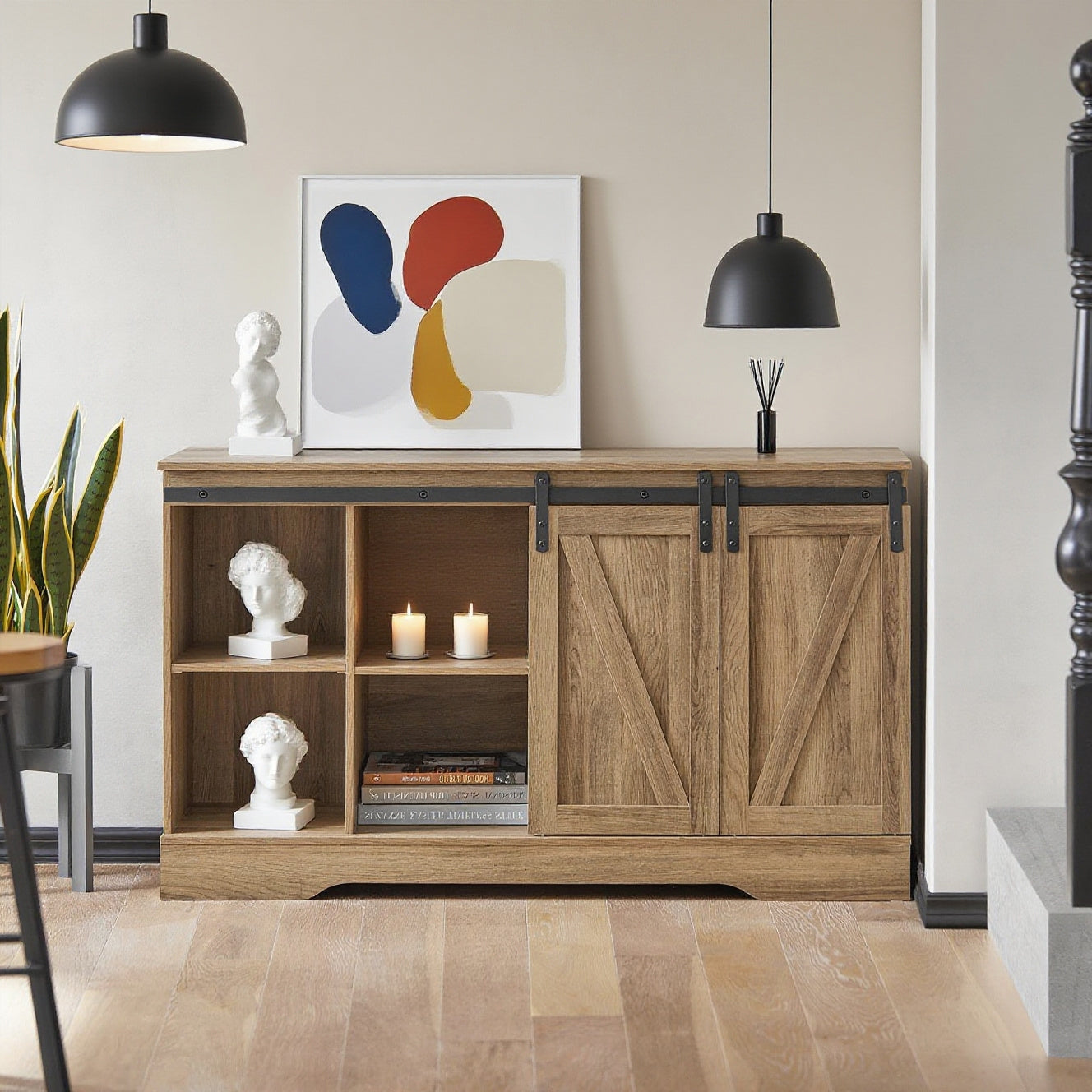 Kastenrolley – Opbergtrolley – Kast op Wieltjes – Keukentrolley – Schoenenkast – Schuifdeuren – Ruimtebesparend Design – 120x40x70 cm – Spaanplaat E1