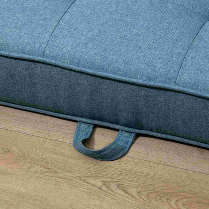 Slaapbank – Bedbank – Logeerbed – Uitklapbank – Sofa – Linnen Look – Massief Rubberhout – 147,5x75x85 cm – 2-Zits – Grijs