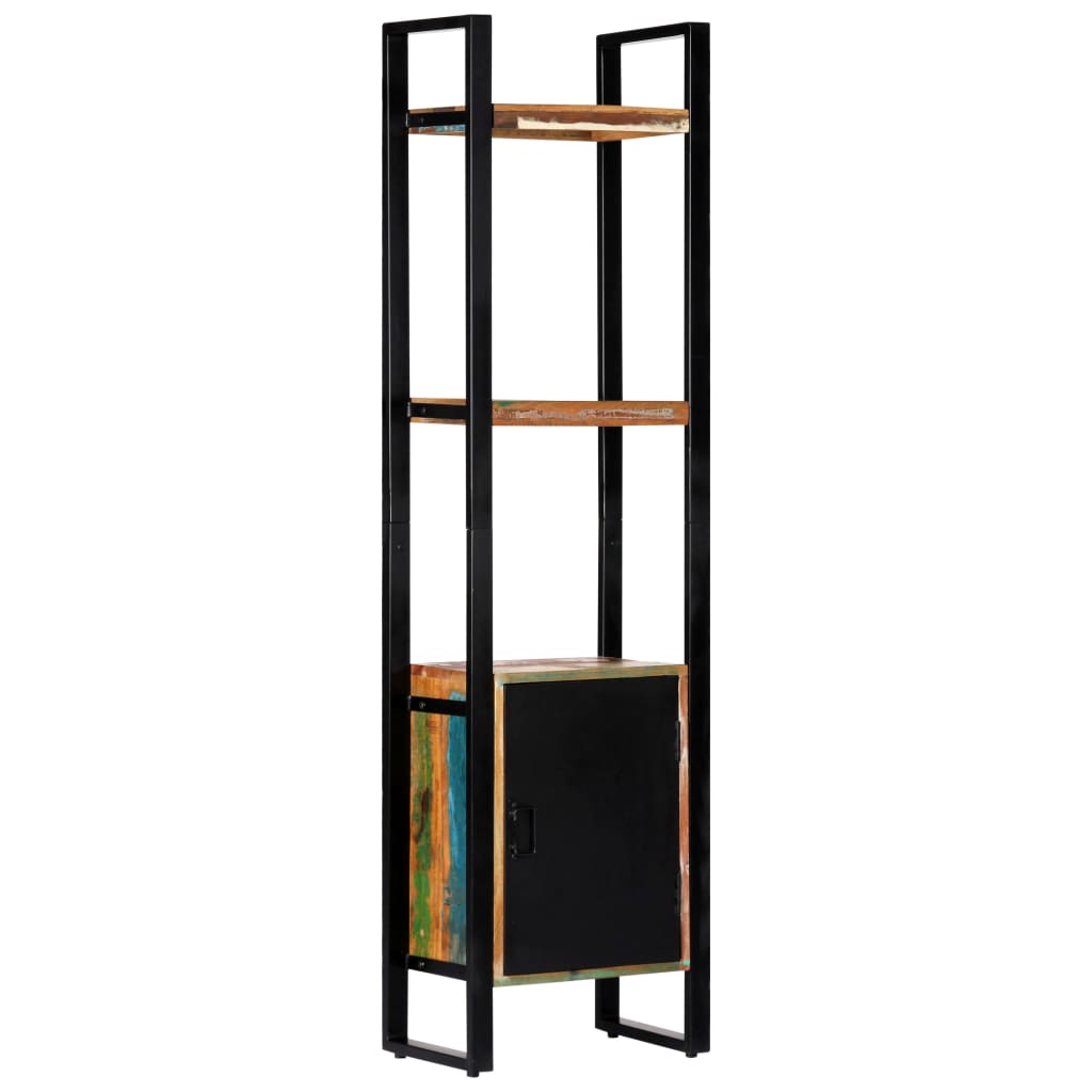 Boekenkast – Boekenrek – Opbergkast – Vakkenkast – Kast – Gerecycled Massief Hout – 3 Planken Met 1 Deur