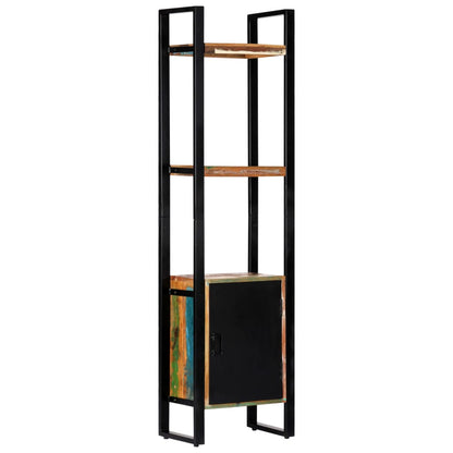 Boekenkast – Boekenrek – Opbergkast – Vakkenkast – Kast – Gerecycled Massief Hout – 3 Planken Met 1 Deur
