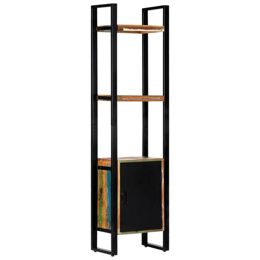 Boekenkast – Boekenrek – Opbergkast – Vakkenkast – Kast – Gerecycled Massief Hout – 3 Planken Met 1 Deur