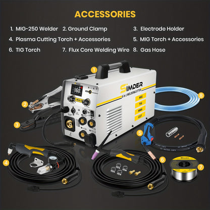 Lasapparaat – Lasmachine – Elektrode Lasapparaat – MIG Lasapparaat – TIG Lasapparaat – 6-in-1 Multifunctioneel – IGBT Inverter Technologie – 220V Metalen Behuizing