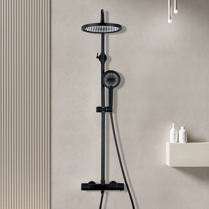 Thermostaatkraan – Douchekraan – Doucheset – Thermostatische Douche – Badkraan – Mat Zwart – 25 cm Hoofddouche – Constante Watertemperatuur