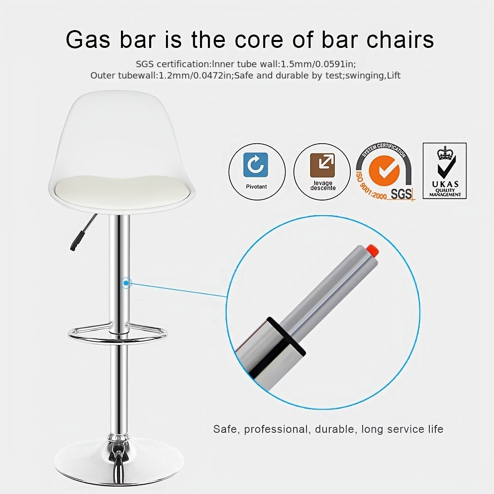 Barkrukken – Barstoelen – Krukken – Keukenstoelen – Barkruk Set Zwart – Instelbare Zithoogte 55-75 cm – 360° Draaibaar – PU Geluidsleunig – Stevige Metalen Onderstel
