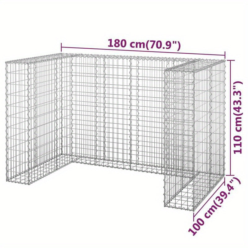 Afvalbak – Prullenbak – Afvalemmer – Vuilnisbak – Afvalcontainer – Gegalvaniseerd Staal – Groot Formaat 180x100x110 cm