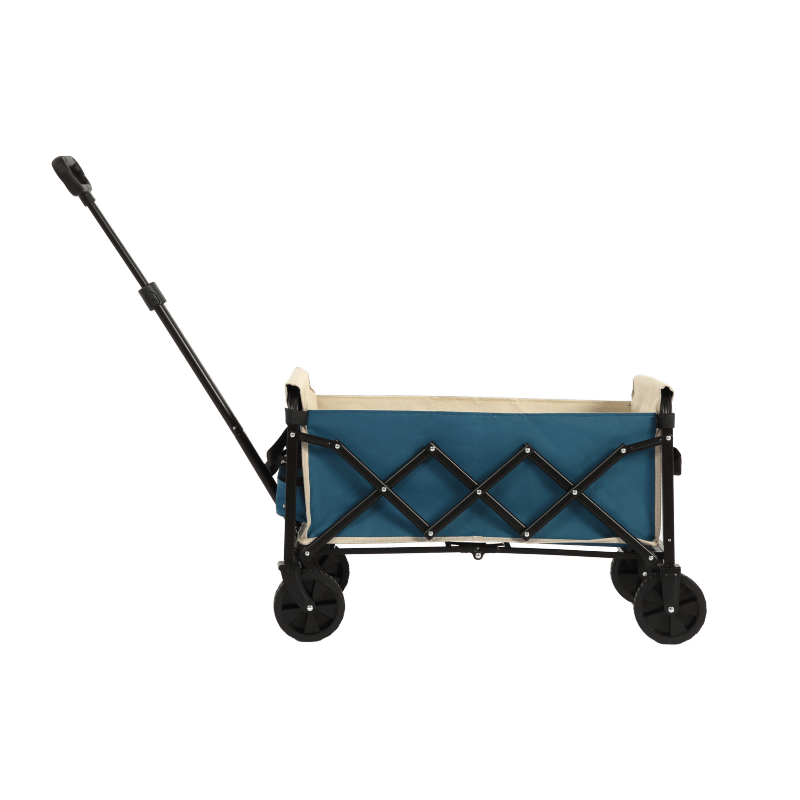 Bolderkar – Trolley – Boodschappentrolley – Opvouwbare Kar – Transportwagen – Lichtgewicht Staalframe – Waterafstotend 600D Oxford – Blauw - QUORE