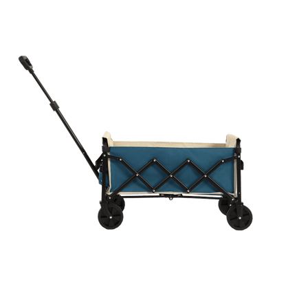 Bolderkar – Trolley – Boodschappentrolley – Opvouwbare Kar – Transportwagen – Lichtgewicht Staalframe – Waterafstotend 600D Oxford – Blauw - QUORE