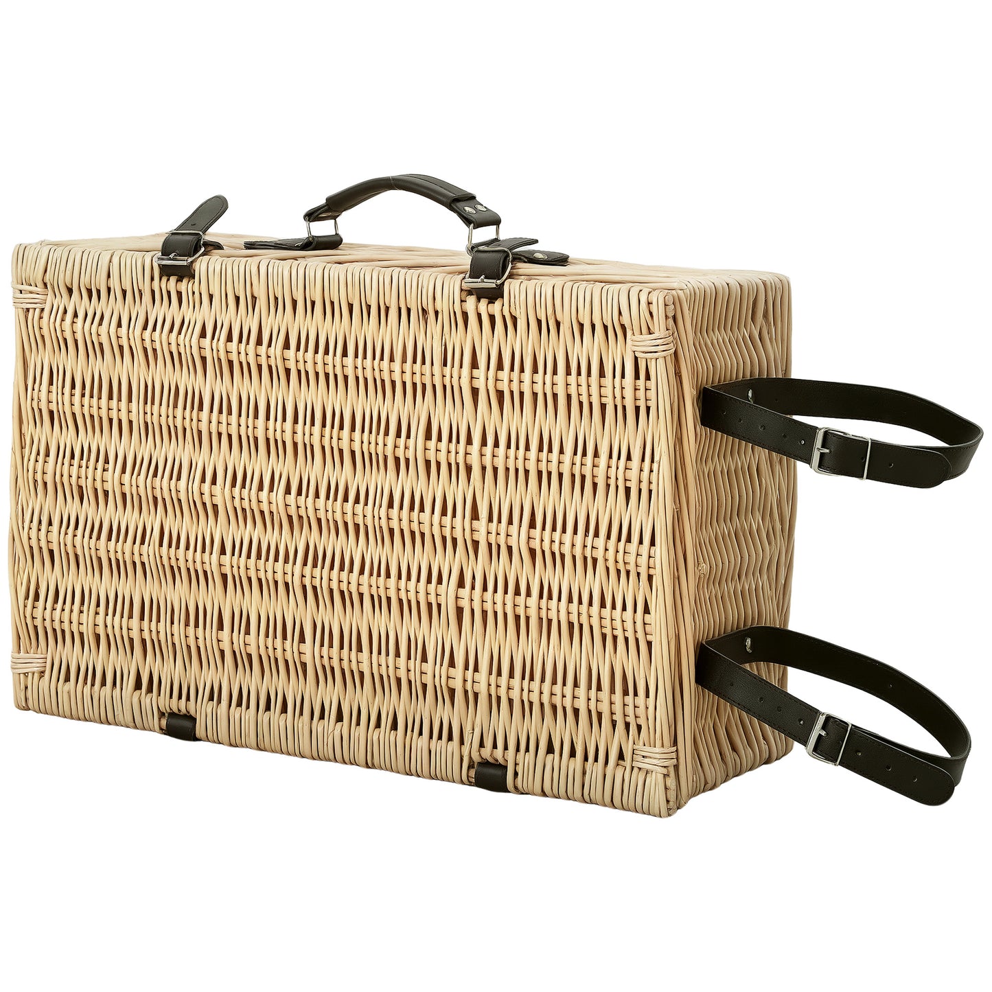 Picknickmand – Picknicktas – Picknickset – Picknickkoffer – Picknickmand Zwart – Geïsoleerd Koelvak – Compleet Bestek Voor 4 Personen
