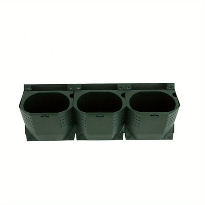 36-Pot Wall-Mounted Planter with 36 Individual Pots - Heavy-Duty PP Plastic /Outdoor Vertical System Suitable for Balcony,, - Contemporary Modern Plant Holder