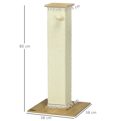 Krabpaal – Kattenkrabpaal – Kattenmeubel – Kattenboom – Krabtoren – Compact 80 cm Hoog – Natuurlijk Sisalmateriaal