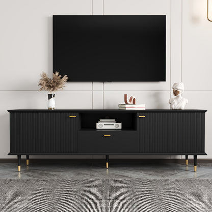 TV Meubel – TV Kast – TV Meubelkast – Entertainmentmeubel – TV Dressoir – Zwart – 170x36x54,5 cm – Soft-Close Lades – Hoogwaardige Materialen
