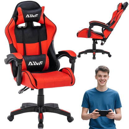 Gamingstoel – Gamestoel – Gaming Chair – Game Stoel – Bureaustoel – Ergonomisch Design – Verstelbare Rugleuning en Lendensteun – Roze/Wit