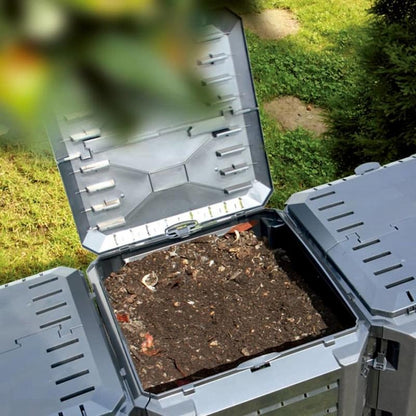Compostbak – Compostvat – Composteerbak – Compostcontainer – Compostton – Zwarte Tuincomposter – 1200 Liter Inhoud – Weerbestendig Kunststof