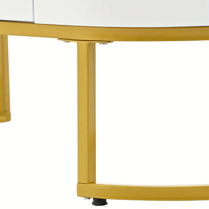 2pcs Modern Metal Coffee Table Suitable for Living Room - Heavy-Duty Assembly Frame, Minimalist Space-Saving, Table