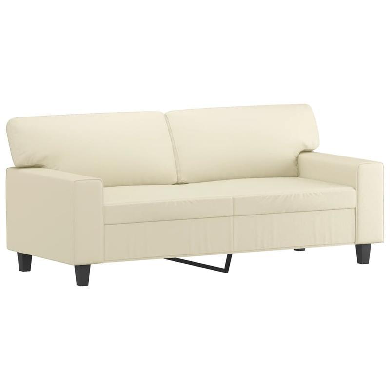 2-zits Slaapbank – Tweezits Bedbank – Logeerbank – Opklapbare Bank – Slaapstoel – Hardhouten Frame – Comfortabele Zitkussen 140 cm – Ruimtebesparend Design – Licht Beige