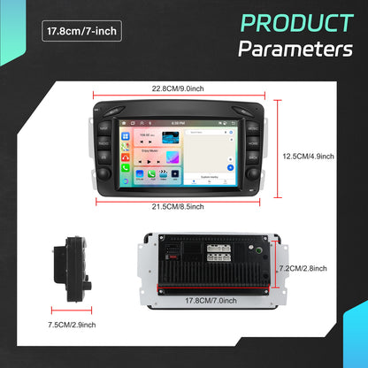 Android Autoradio – Multimedia Headunit – Auto Radio – Inbouw Radio – 7 Inch Touchscreen – Android 15 OS – 8-Core CPU – 6GB RAM + 128GB Opslag – Wireless CarPlay & Android Auto – GPS Navigatie