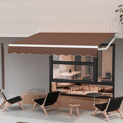 Zonnescherm – Zonwering – Terrasoverkapping – Uitvalscherm – Inklapbaar – Koffiekleur – 295x250 cm – Aluminium Frame