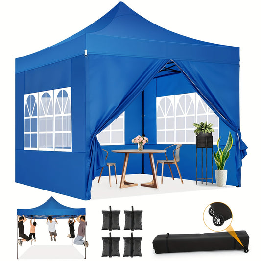 Partytent – Pop-Up Tent – Vouwtent – Paviljoen – Feesttent – Opvouwbaar – 3x3 meter – 4 Zijwanden – Verstelbare Hoogte – Draagtas met Wieltjes