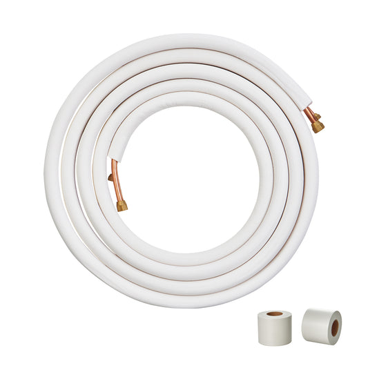 Koperen Leiding – Koperen Buis – Airco Leidingen – HVAC Buizen – Koelleidingen – 25 ft (7,6 m) Lengte – Drievoudige Isolatie