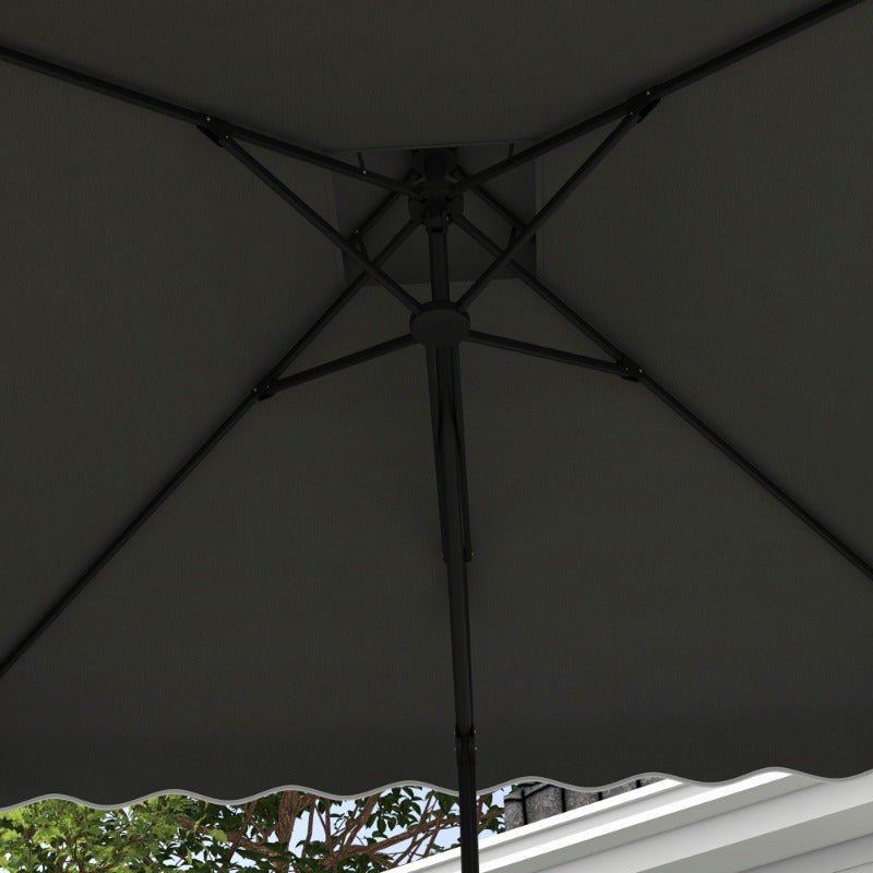 Parasol – Tuinparasol – Balkonscherm – Zonnescherm – Parasoldoek – Dubbele Kap – UV-Bescherming – 244x244 cm – Metaal Frame – Windvast – Donkergrijs