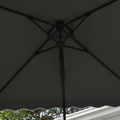 Parasol – Tuinparasol – Balkonscherm – Zonnescherm – Parasoldoek – Dubbele Kap – UV-Bescherming – 244x244 cm – Metaal Frame – Windvast – Donkergrijs