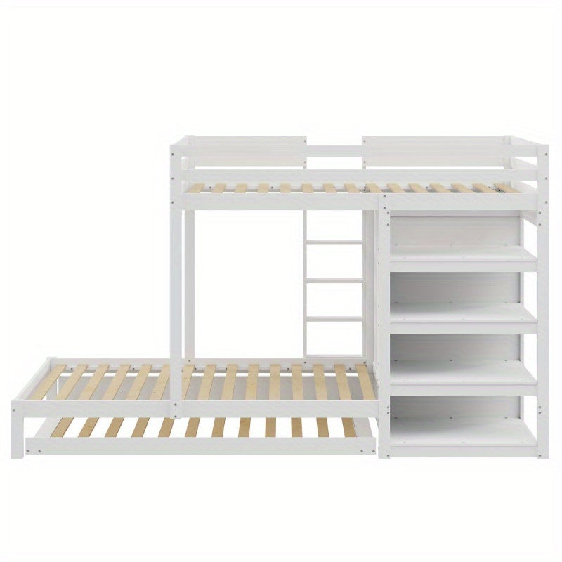 Hoogslaper – Stapelbed – Uitschuifbed – Bedbank – Bedkast – Met Ingebouwde Laden & Opbergruimte – Robuust Metalen Frame – Compact & Ruimtebesparend