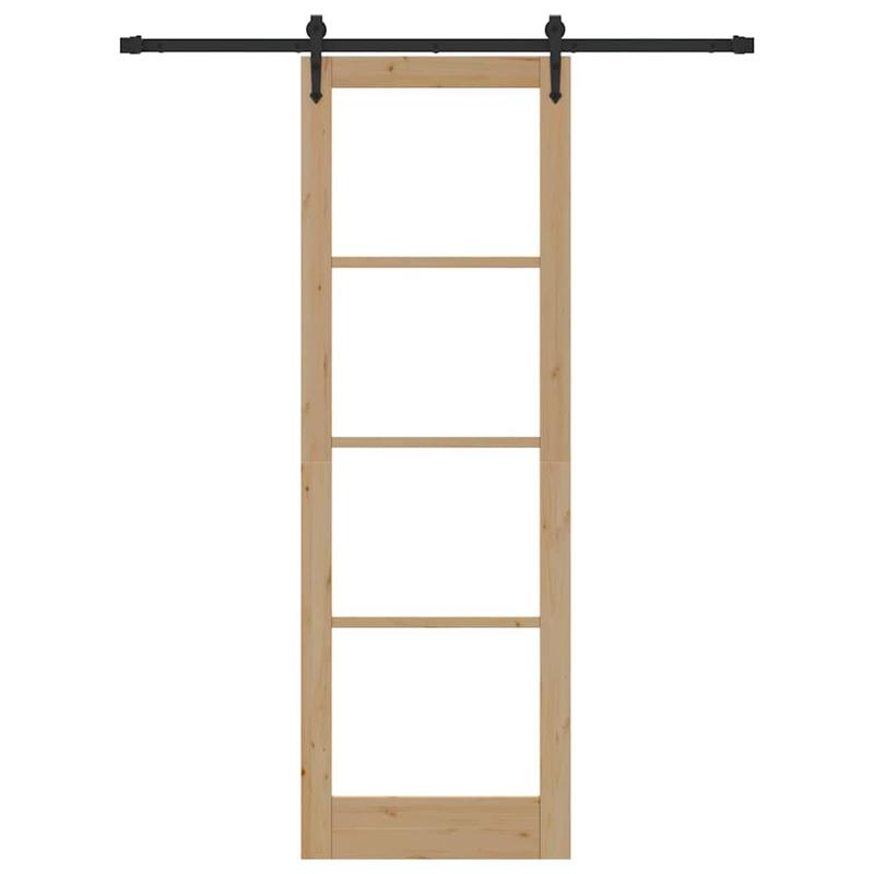 Schuifdeur – Schuifpaneel – Deurpaneel – Raumdeursysteem – Kastenwanddeur – Bruin Houten Paneel – Metaal Frame – 78x232 cm – Ruimtebesparend Design – Geruisloos Railsysteem