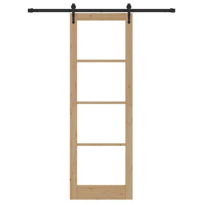 Schuifdeur – Schuifpaneel – Deurpaneel – Raumdeursysteem – Kastenwanddeur – Bruin Houten Paneel – Metaal Frame – 78x232 cm – Ruimtebesparend Design – Geruisloos Railsysteem