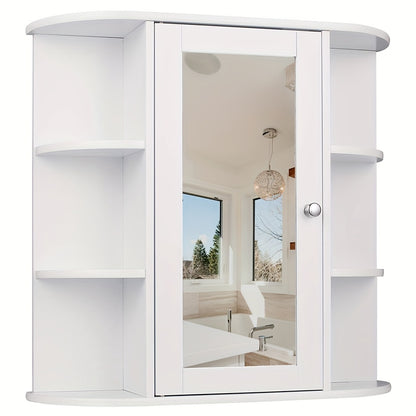 Badkamerkastje – Wandkast – Opbergkast – Spiegelkast – Medicijnkast – Scandinavisch Design – Smal 60x16x58 cm – Krasbestendige Spiegel
