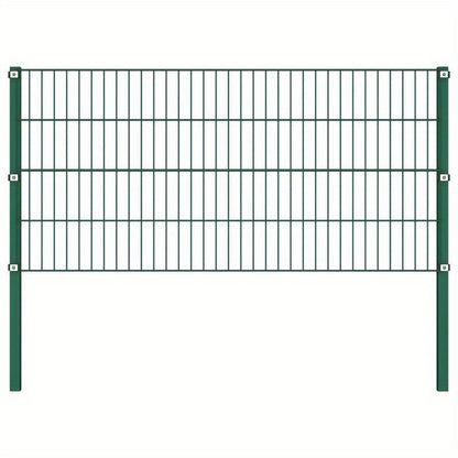 Fence panel met poles 1.7x0.8m iron green Removable and durable