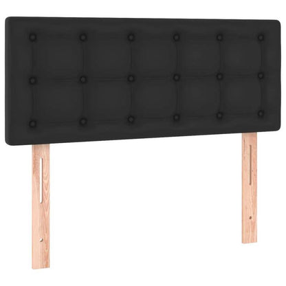 Boxspring Bed – Slaapsysteem – Bedframe – Slaapbank – Eenpersoonsbed – Zwart Kunstleer – Matras 90x190 cm – Metalen Frame & Eenvoudige Montage