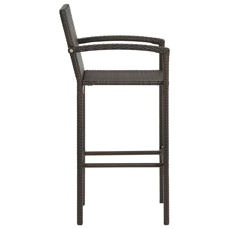 2-Pack Brown Woven Resin Bar Stools: Lightweight, Stable, Perfect for Outdoor Bars and Patios, Modern Woven Design with Terrace Height