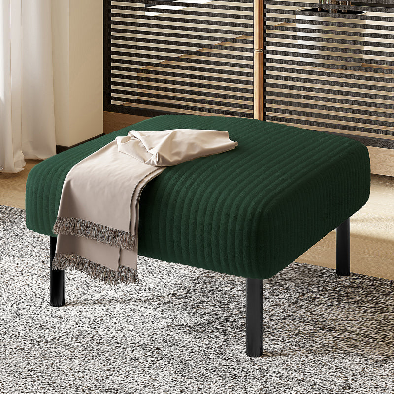 Premium Cord Fabric Stool with Metal Frame – Ultra-Soft Velour Cover for Ultimate Comfort – Versatile Use as Footrest, Stool, or Side Table – Quick & Tool-Free Assembly
