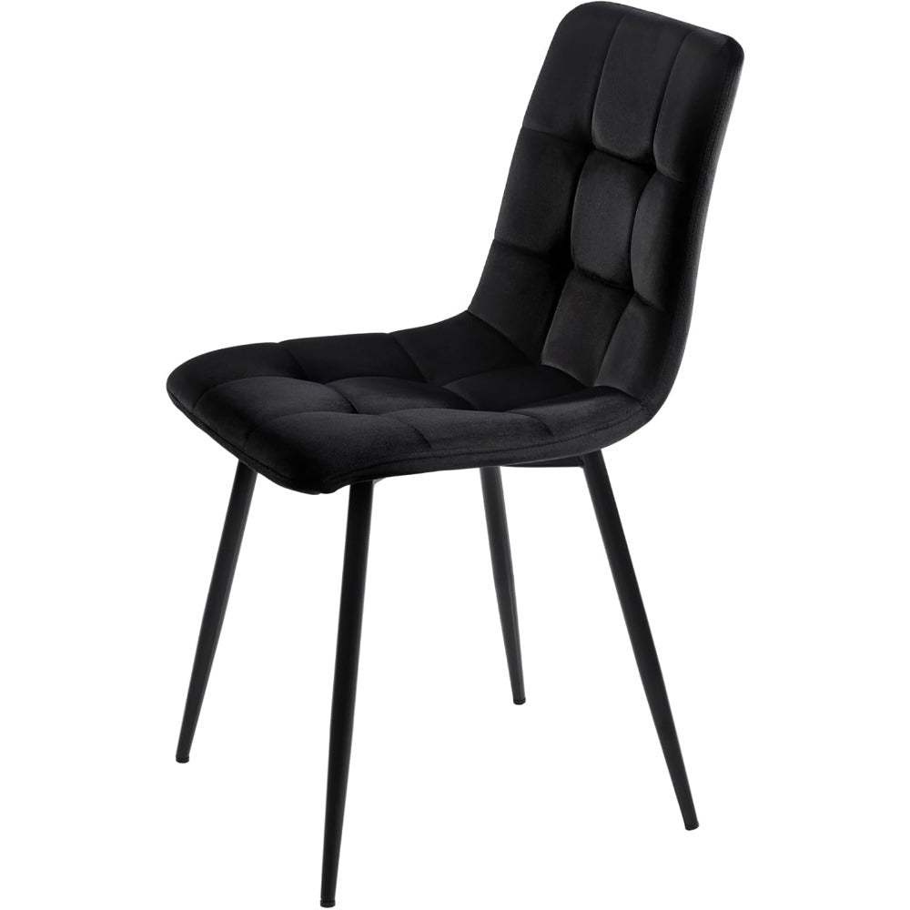 Eetkamerstoel – Stoel – Dining Chair – Designstoel – Velours Stoel – Set van 4 – Fluwelen Bekleding – Metalen Poten – Zitbreedte 44 cm – Puntig Modern Design