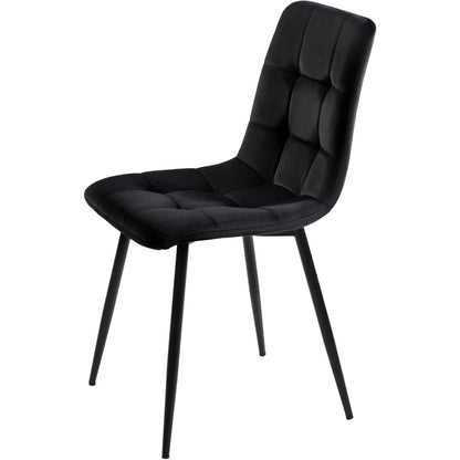 Eetkamerstoel – Stoel – Dining Chair – Designstoel – Velours Stoel – Set van 4 – Fluwelen Bekleding – Metalen Poten – Zitbreedte 44 cm – Puntig Modern Design