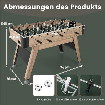 Voetbaltafel – Tafelvoetbalspel – Kickertafel – Speltafel – Biljarttafel – 2 Balls en 26 Kickers – Verstelbare Poten