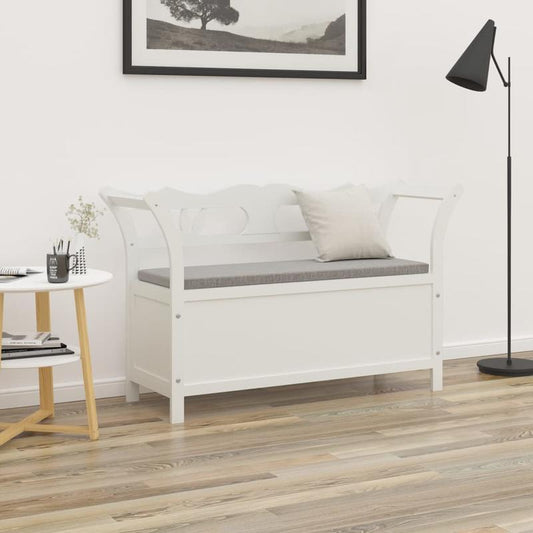 Solid Pine Wood Bench 107x45x75.5cm - Modern Entryway Bench with Storage, White Finish Multi-Functional Shoe Rack & Living Room Stool, Durable Minimalist Design, Living Room Storage | Modern Minimalist Bench | Durable Constru
