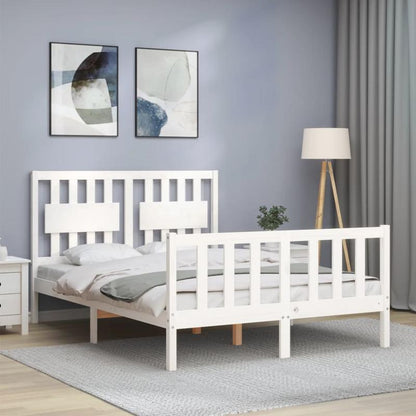 Bed Frame Without Mattress White 120x200cm Wood Solid pine Removable and durable
