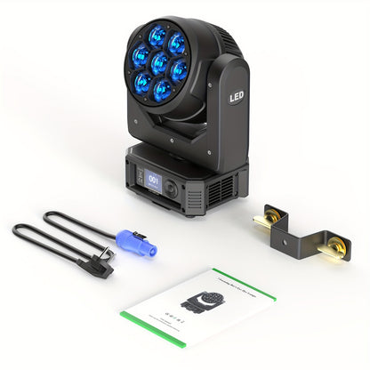 Moving Head – LED Movinghead – Podiumverlichting – Disco Licht – Feestverlichting – 7x50W RGBW Bee Eye Beam+Wash – DMX512 Besturing – Zoomfunctie