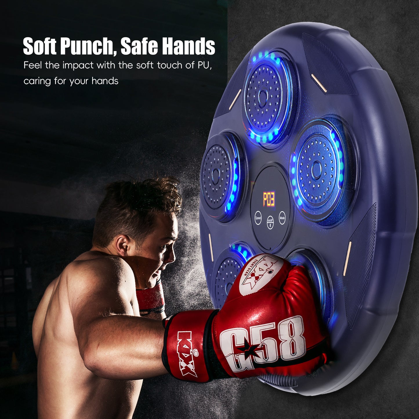 Bokszak – Boksmachine – Boxing Machine – Boxmachine – Boksbal – Interactieve Ritmetraining – Bluetooth Met LED-Verlichting