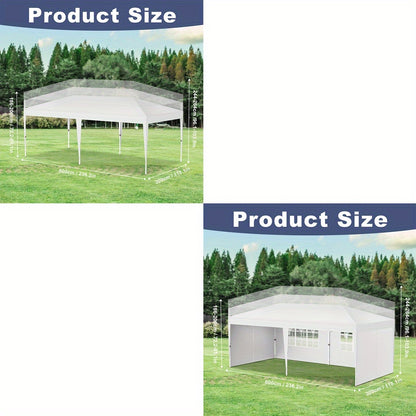 Partytent – Paviljoen – Easy-up Tent – Vouwtent – Overkapping – 3x6 m – Waterdicht – Met Zijwanden – Wit